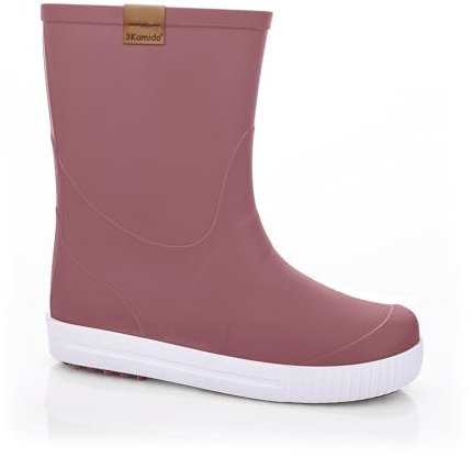 3Kamido GoStyle Stivali di gomma - stivali di gomma per bambini molto eleganti e alla moda, con nastro riflettente 3M, soletta antibatterica e suola antiscivolo (rosa, 35/36)