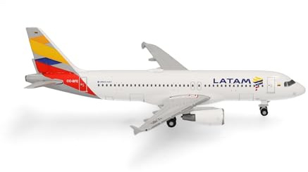 Herpa Modellflugzeug LATAM Airlines Chile Airbus A320 - Colombia Flag Livery Miniatur im Maßstab 1:500, Sammlerstück, Flugzeug Modell ohne Standfuß, Metall