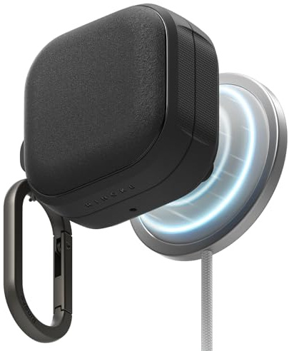 Ringke Onyx Magnetic für Samsung Galaxy Buds 4 Pro / 4 Hülle, [Kompatibel mit MagSafe] rutschfeste Stoßfeste Griffig Schutzhülle für Magnetisches Laden mit Karabiner - Black