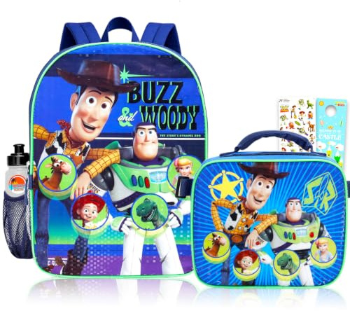 Toy Story Backpack with Lunchbox Set for Kids School Bundle, More