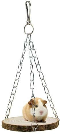 Hamac De Lit De Hamster En Bois – Nid De Balançoire Suspendu Pour Petits | Animaux, Lit À Bascule En Bois Naturel | Plateforme De Saut Pour Hamsters Syriens, Chinchillas Et Cochons D'Inde | Accessoire