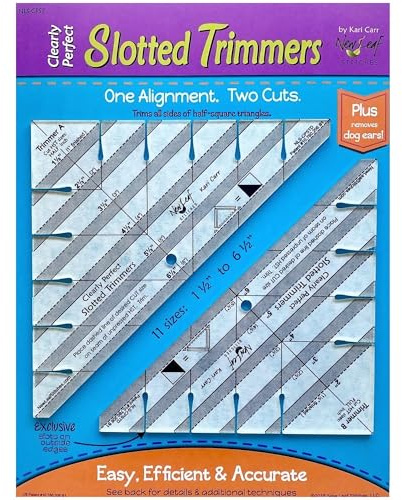 Clearly Perfect Slotted Trimmers by New Leaf Stitches- Quilting Tool for Fabric Cutting - Quilting Template and Stencil