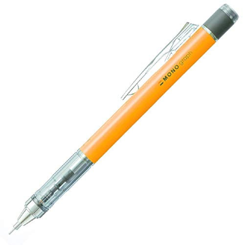 Tombow Druckbleistift MONO graph 07 neonorange - 0,7 mm Strichtstärke, HB, integriertem nachfüllbarem Radiergummi [SH-MG56-R7]