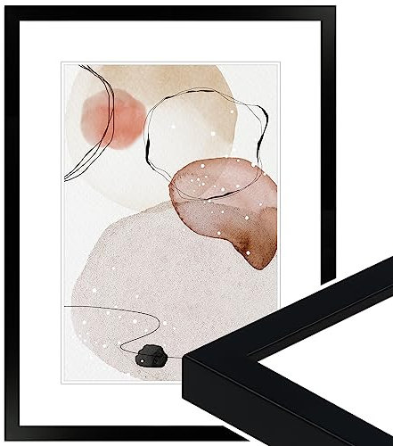 WANDStyle Bilderrahmen Schwarz 30x60 cm aus Holz im Stil Modern zum Aufhängen, Posterrahmen Made in Germany - H950