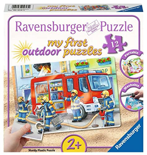 Ravensburger Kinderpuzzle - 05613 Die Feuerwehr saust herbei - My First Outdoor Puzzles mit 12 Teilen - Puzzle für Kinder ab 2 Jahren