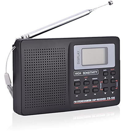 FM/AM/SW/LW/TV Sound Stereo Full Frequency Receiver Receiving Radio, TV Sound Radio with Clock and Alarm Function, Automatic Backlight Full Frequency Receiving Radio, Portable AM Radio