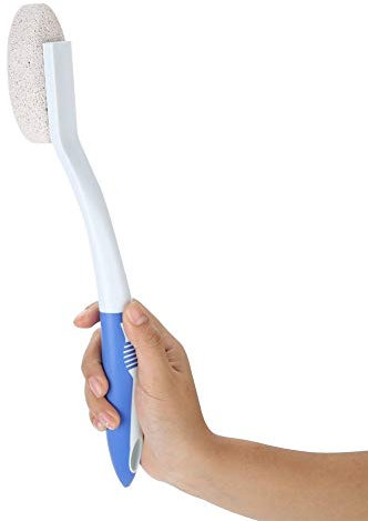 Nikou Foot Files for Hard Skin, Long Handle Remove Dead Skin Cutin Foot Brush with Scrubbing Pumice Stone Foot Massage Cleaner for Seniors, Elderly, Disabled