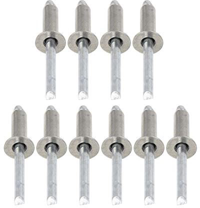 X AUTOHAUX 10 stücke M6 304 Edelstahl Blindnieten Set 20x6.4mm(L*D) für blindnietzangen