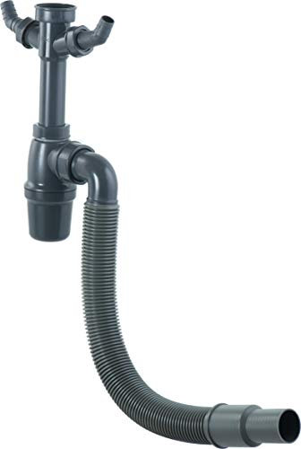 Cornat Rezyklat Tassen-Geruchsverschluss für Spültische - 1 1/2 Zoll - Mit flexiblem Abangsrohr & Geräteanschlüssen - Hergestellt aus recycelten Kunststoffen - Made in Germany Qualität / T353306R
