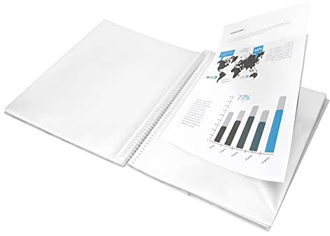 Classeur Liderpapel à spirale avec 20 pochettes en polypropylène DIN A5 transparent