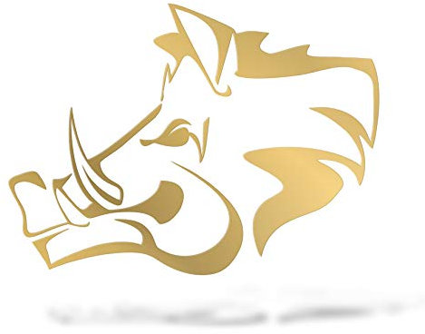ERREINGE STICKER PRESPAZIATO ORO 12cm - CINGHIALE SX FUORISTRADA 4X4 - Adesivo Decal Decalcomania Vinile Murale Laptop Auto Moto Casco Camper