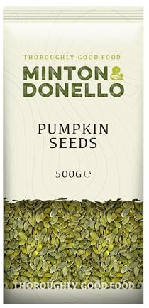 Minton & Donello - Organic Pumpkin Seeds, Raw, High in Protein, Bulk Pack, 500g