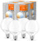 LEDVANCE Smarte LED-Lampe mit Wifi Technologie, E27, Dimmbar, Lichtfarbe änderbar (2700-6500K), Globeform, Matt, Ersatz für herkömmliche 100W-Glühbirnen, steuerbar mit Alexa, Google & App, 4er-Pack
