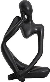 GAOSHANJINGXING Mini Thinker Sculpture Ornaments Resin Black Modern Abstract Sculptures Desktop Decorations for Home Living Room Office Showcase