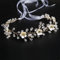 Fille cheveux mariée morceau de cheveux vigne strass femmes mariée bandeau branche couronne bandeau fleur été plage bandeau mariée et demoiselle d'honneur accessoires avec ruban 7