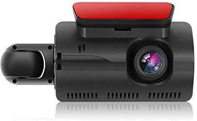 Goolsky Cámara de Coche DVR 1080p, Cámara Dual Frontal E Interior Grabadora de Conducción de Cámara de Salpicadero de Automóvil con Pantalla IPS de 3 Pulgadas con Visión Nocturna