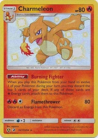 Pokémon Charmeleon - Shiny Rare Hidden Fates Singles - Trading Card - Ungraded - 1 Piece