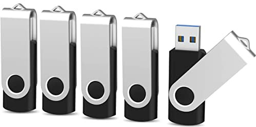 KOOTION USB-Stick, 64 GB, 5 Stück, USB 3.0, 64 Gigas, günstig, USB-Stick, USB 3.0, Speicherstick (64 GB, 3.0, schwarz)