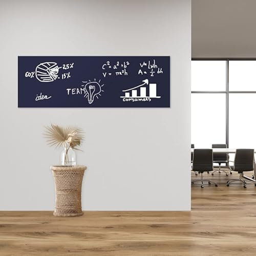 70x60cm Schadstofffreie Magnet Tafel Folie PVC-Frei - 13 Farben Tafel für Kinder - Wandtafel - selbstklebend & magnetisch inkl. Kreidestift (dunkelblau)