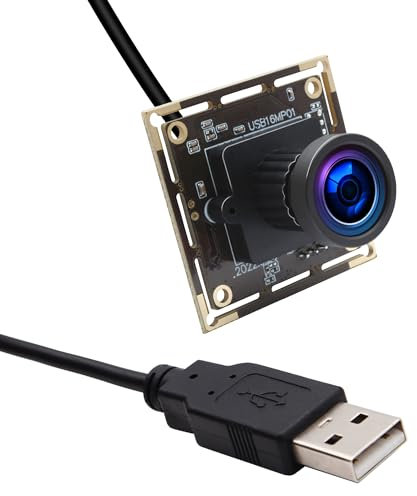 ELP 16MP USB Camera Module Wide Angle 110 Degree No Distortion Lens Webcam,Ultra HD 3496P USB camera,Plug and Play Embedded Camera in 3D Printer Industry for Android Windows Mac