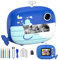 Ushining Camara Fotos Infantil Instantanea, 10X Zoom 1080P Videocámara Cámara Instantánea Niños con Pantalla de 2,4 Pulgadas Papel de Impresión y Tarjeta TF de 32GB, Regalos para 3 a 14 Años, Ballena