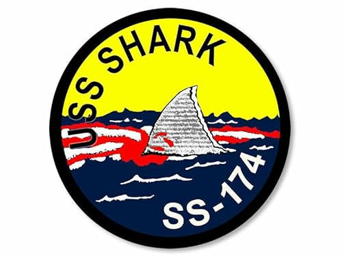 WildeBabsKLBT 11cm Hochwertiger Auto-Aufkleber Sticker Decal Autoaufkleber Aufkleber-Folie Wetterfest Navy USS Shark Ss-174 F3385
