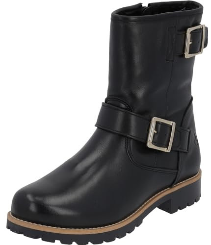 Palado Stiefeletten Damen Susac - bequeme Boots Made in Portugal - warm gefütterte Stiefel - modische Biker-Boots Schwarz UK6 - EU39