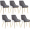 Esszimmerstühle 6er Set, Samt Essstuhl, Komfortable Küchenstühle für Esszimmer, Polsterstuhl mit Goldenen Metallbeinen, Ergonomische Dining Chairs