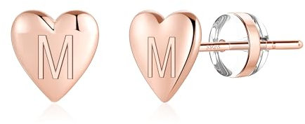 TINGN Geschenke für Mädchen, Buchstaben M Ohrringe Silber 925 Damen Gold Herz Ohrringe Mädchen Ohrstecker Ohrschmuck Silber Kinderschmuck Personalisierte Geschenk für Mädchen 5 6 7 8 9 Jahre