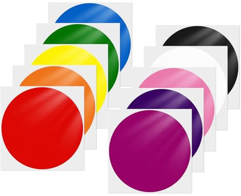 YIKIADA Bunt Klebepunkte Aufkleber 152 mm Vinyl Selbstklebende Wasserdicht Punkt Etiketten Abnehmbar Runde Bodenaufkleber für Büro Schule Kinder 10 Stück