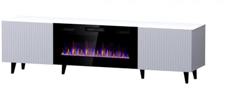 Cama Schrank RTV PAFOS EF mit elektrischem Kamin, 180 x 42 x 49 cm, Weiß matt