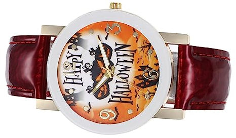 SAKURRDD Quarzuhr, modischer Gürtel, Quarzuhr, Damen-Quarzuhr, Halloween-Quarzuhr, Quarzuhren, The Witch Miss/818 (Color : Red, Size : Size 2)