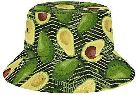 Buckethut Avocado 8 Adumbral Hut Doppelseitig Bucket Hat Fashion Strand Freizeithut Für Damen, Herren, Wandern
