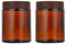 Lot de 2 bocaux en verre ambré à côtés droits avec doublures intérieures et couvercles en grain de bois, rechargeables pour crème, pommade, nourriture, fabrication de bougies