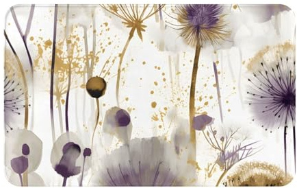 Mexpekil Badematte, 49 x 80 cm, Aquarell-Pusteblumen-Motiv, Mikrofaser, rutschfeste Bodenmatte für Badezimmer, Küche, Dusche, Schlafzimmer, Tür