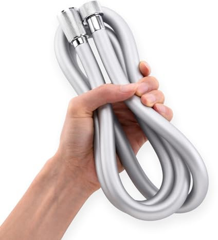 Shower Hose 48 Inch Bidet Hose High Pressure Explosion Proof Toilet Hose for Bidet Sprayer Handheld Shower Hose Flex Hoses Short Shower Hand Hose (59 InchesSilvery-Silicone)