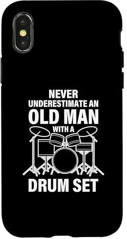 Custodia per iPhone X/XS Il batterista non sottovaluta mai un vecchio con una batteria