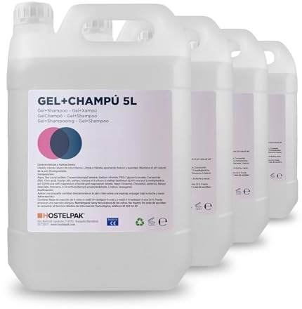 Gel + shampooing (2 en 1) Collection EcoStay 5 L (boîte de 4 carafes)
