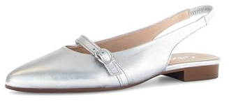 Gabor Damen Slingpumps, Frauen Absatzschuhe,Court Shoes,Slingback,knöchelriemchen,high Heels,Heels,hochhackige Schuhe,Silber,40.5 EU / 7 UK