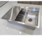 KOOGIMDDR 70 x 50 cm Negro Fregadero de cocina de acero inoxidable 304SUS, 1 lavabo empotrable, fregadero de cocina rectangular de acero inoxidable, con escurridor, desagüe y kit de rebosadero para la
