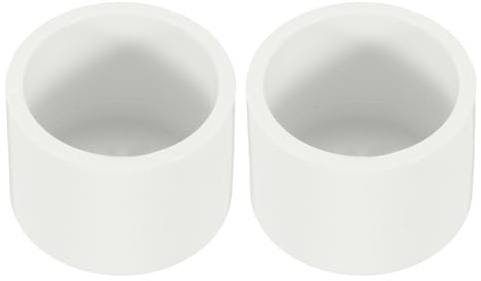 PATIKIL 25mm ID PVC Pipe End Cap Fitting Pipe Plug Adapter White 2 Pack | Furniture Grade Socket Fittings for Build PVC Furniture DIY Garden Shelf Support Structure Storage