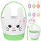 Antsparty Easter Basket for Kids, Easter Egg Hunt Baskets with Eggs Pen Name Tag, Personalised Easter Bunny Baskets for Easter Party Favor Fillers