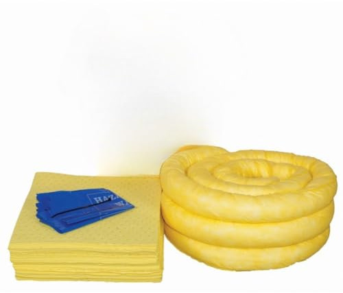 65 Litre Chemical Spill Kit Refill | Includes Absorbent Socks, Pads, Disposal Bags, and Instruction Sheet – Effective Spill Management Solution for Chemical Safety Compliance