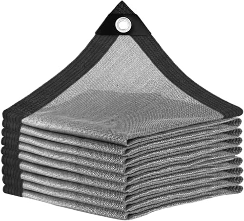 BXAEYIPOR 85% Garten Schattierungsnetz-Leicht luftdurchlässig Schattennetz,Sonnensegel für Garten,Auto,Sonnensegel Mit Einfassung Mit Ösen,Grau