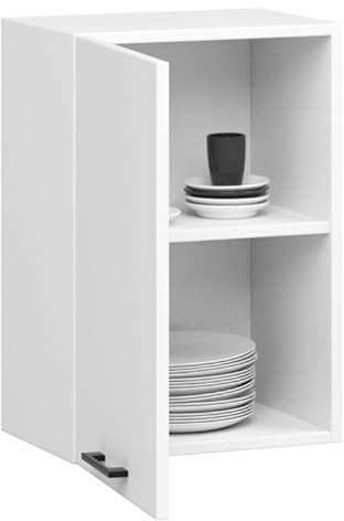 BDW - Küchenschrank Hängend - Oberschrank Küche - Weiß - 50x30x58cm, mit Griff - Küchenschränke Einzeln, Wandschrank, Küchenhängeschrank, Schmal - OLIWIA 1 STK