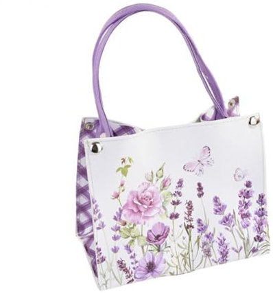 Zelda Bomboniere Tasche aus Kunstleder 19 x 11 x 27 cm Dekoration Dekoration Frühling Ostern (Lila)