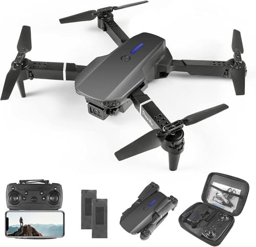 Gerbala Drones con Camara, WiFi FPV Drone RC Quadcopter para Principiantes, Modo sin Cabeza, Altitud Hold, Despegue/Aterrizaje One Key, 3D Flip, Mini Drone con 2 Baterías para Niños Principiantes