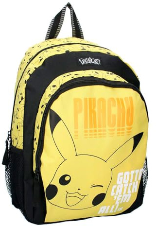 Vadobag Kinder Rucksack mit Vortasche | Pokemon | 37 x 28 x 12 cm | Tasche