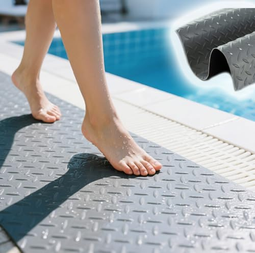 Gummimatte Bodenmatte Gummi Bodenbelag 2.5 mm Dicke Noppenmatte Diamant Tränenblech Bodenmatte Antirutschmatte Gummibelag Ideal für Garagen, Lagerhallen, Fitnessstudios, Gehwege（Size:90x500cm）