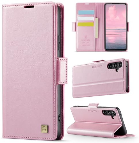 Teeirllim Coque pour Samsung Galaxy A35 5G, [RFID Blocage] Etui Protection Housse Premium en Cuir PU, Pochette de Portefeuille Etui à Rabat Flip Case pour Samsung Galaxy A35 5G, Or Rose